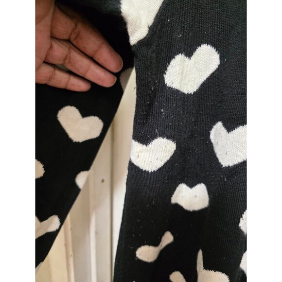 Charter Club Plus Size Black & White Heart Pattern Sweater Red Accent Heart Size - Picture 6 of 9